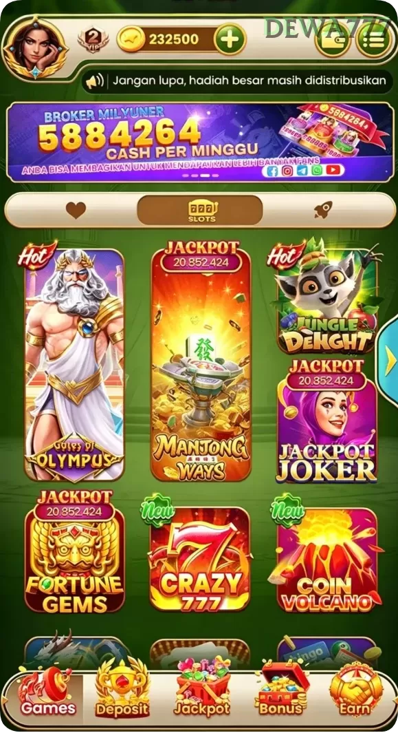 Cuplikan layar ULAR288 — menu navigasi