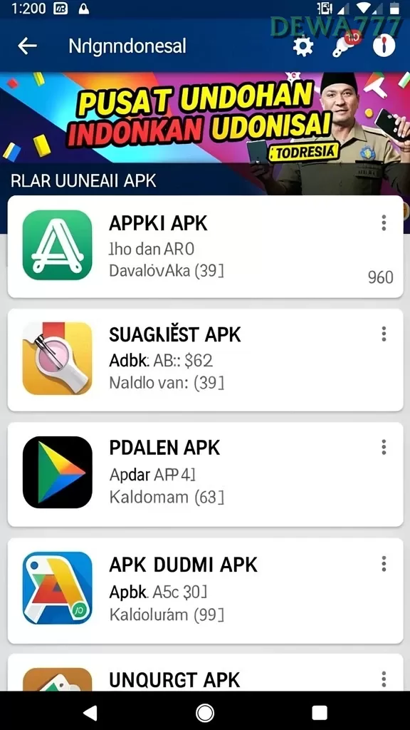 Cuplikan layar 369ZK — menu navigasi