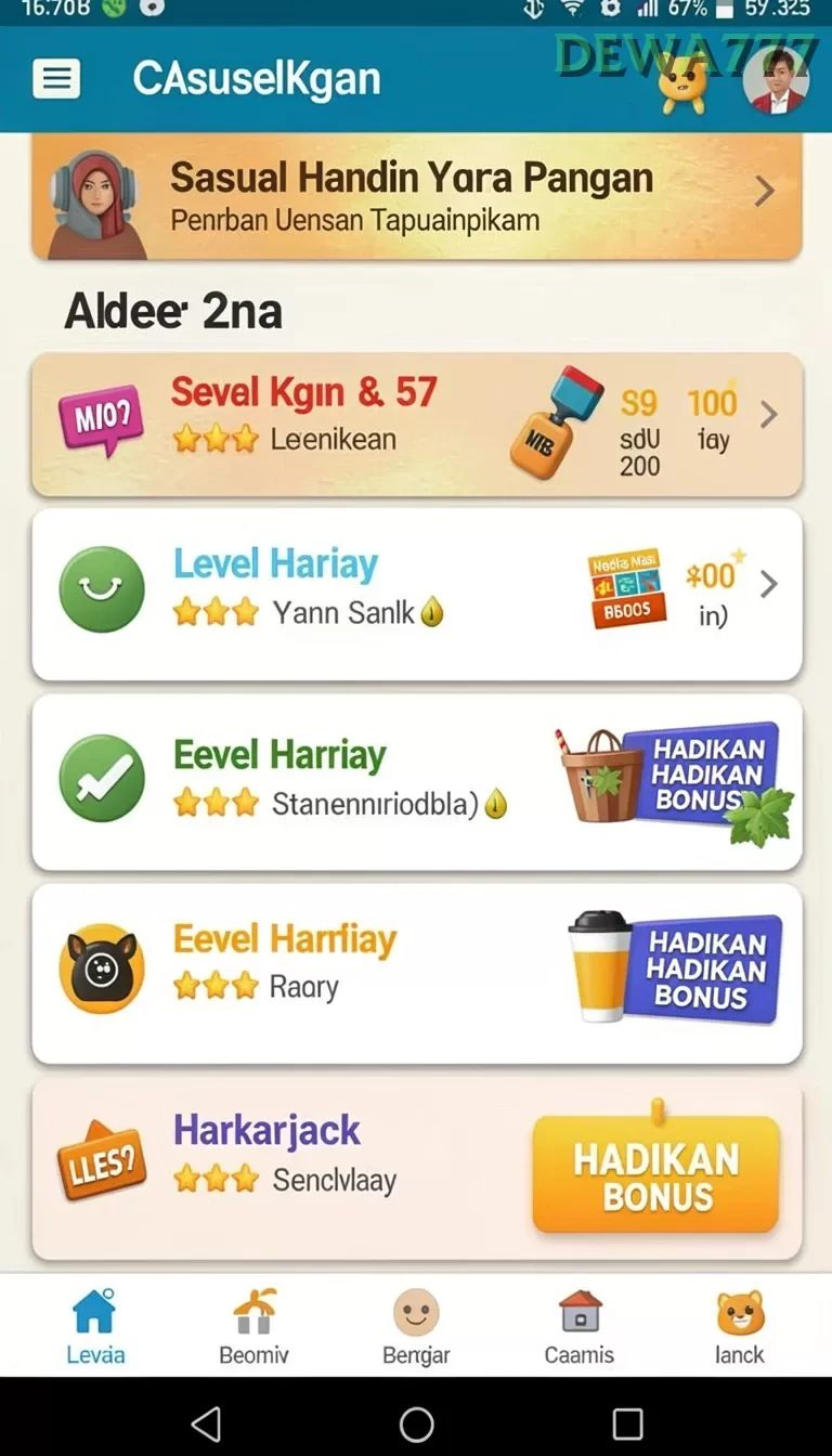 Cuplikan layar GILA138 — menu navigasi